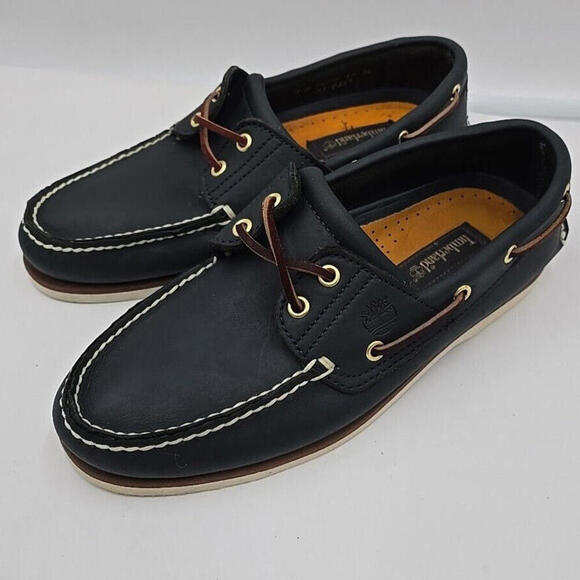 Timberland‎ Men's Classic 2-Eye Boat Shoe, Navy Smooth 9 - Picture 1 of 10